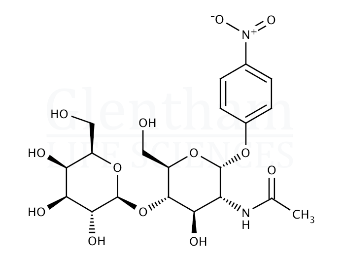 Structure for 4-Nitrophenyl 2-acetamido-2-deoxy-4-O-(b-D-galactopyranosyl)-a-D-glucopyranoside