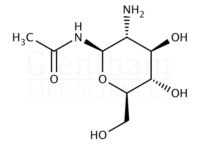 Structure for  2-Acetamido-2-deoxy-b-D-glucopyranosyl amine  (18615-50-4)