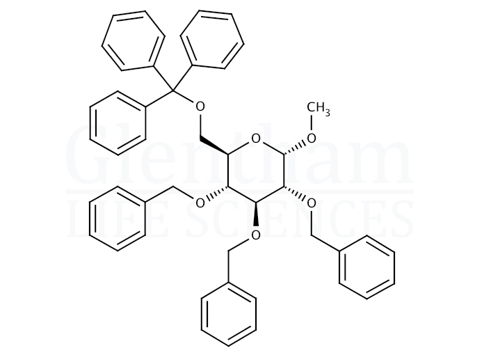 Structure for Methyl 2,3,4-tri-O-benzyl-6-O-trityl-a-D-glucopyranoside