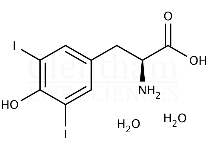 3,5-Diiodo-L-tyrosine hydrate Structure