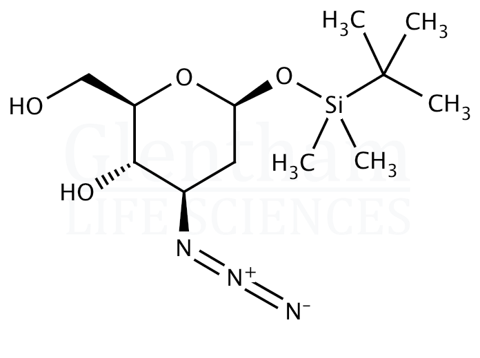 3-Azido-2,3-dideoxy-1-O-(tert-butyldimethylsilyl)-b-D-arabino-hexopyranose Structure