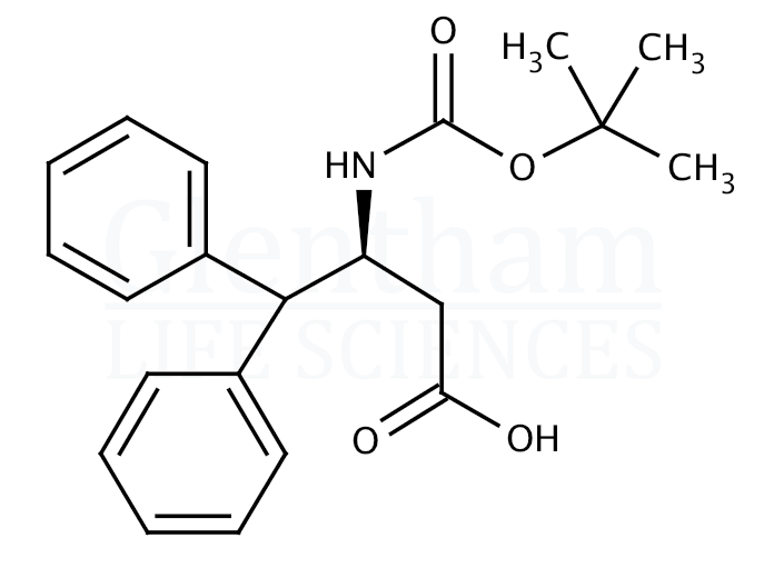 Structure for  (S)-Boc-γ,γ-diphenyl-β-Homoala-OH    (190190-50-2)