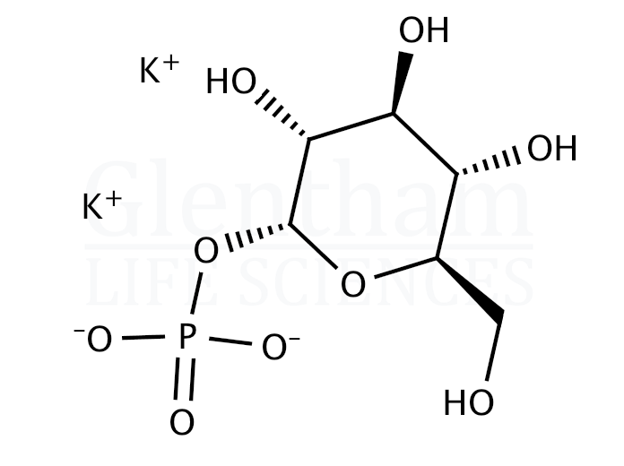 Structure for a-D-Galactose-1-phosphate dipotassium salt pentahydrate