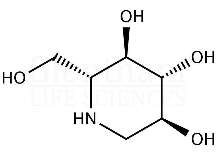 Structure for 1-Deoxynojirimycin hydrochloride (73285-50-4)