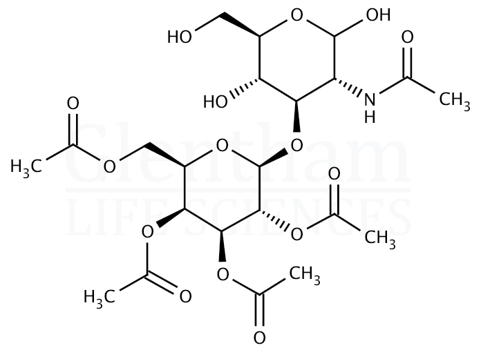 Structure for 2-Acetamido-3-O-(2,3,4,6-tetra-O-acetyl-b-D-galactopyranosyl)-2-deoxy-D-glucopyranose