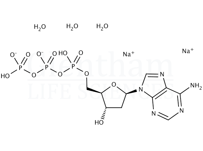 Structure for 2''-Deoxyadenosine-5''-triphosphate trisodium salt (1927-31-7)