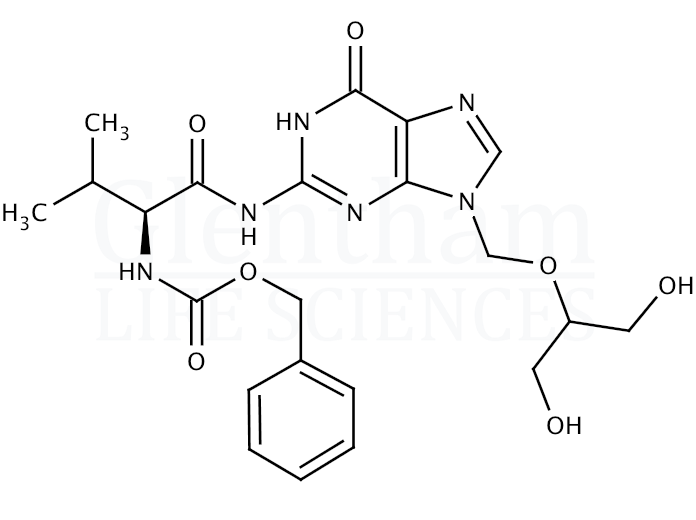 Structure for N-Carbobenzyloxy-L-valinyl-ganciclovir (194154-40-0)
