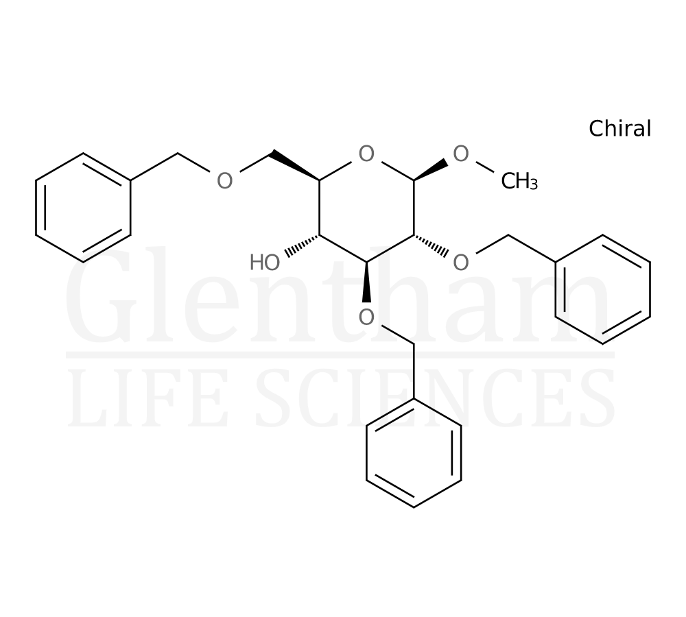 Structure for Methyl 2,3,6-tri-O-benzyl-b-D-glucopyranoside