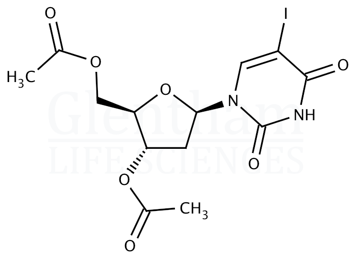 Structure for 3'',5''-Di-O-acetyl-2''-deoxy-5-iodouridine (1956-30-5)