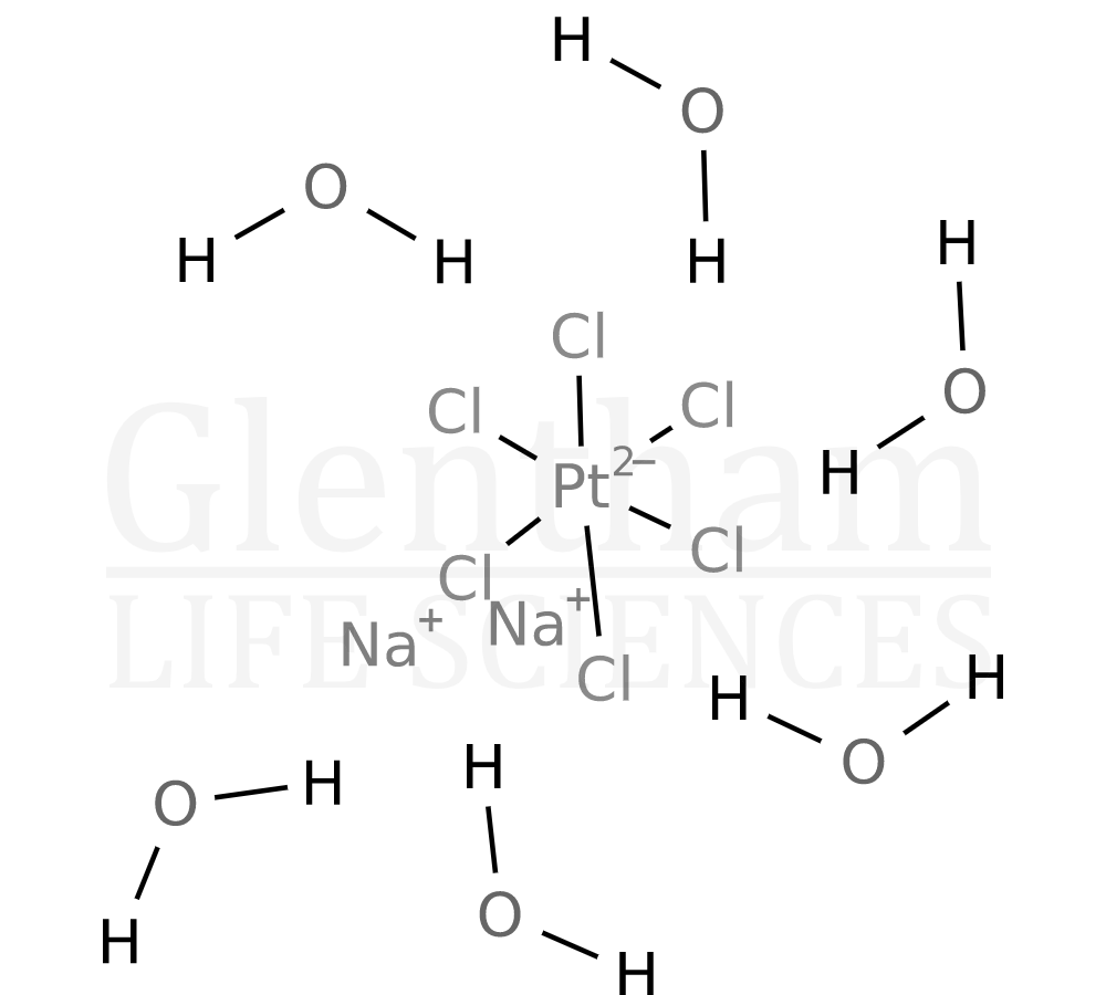 Structure for Sodium hexachloroplatinate(IV) hydrate, 99.95% (metals basis)