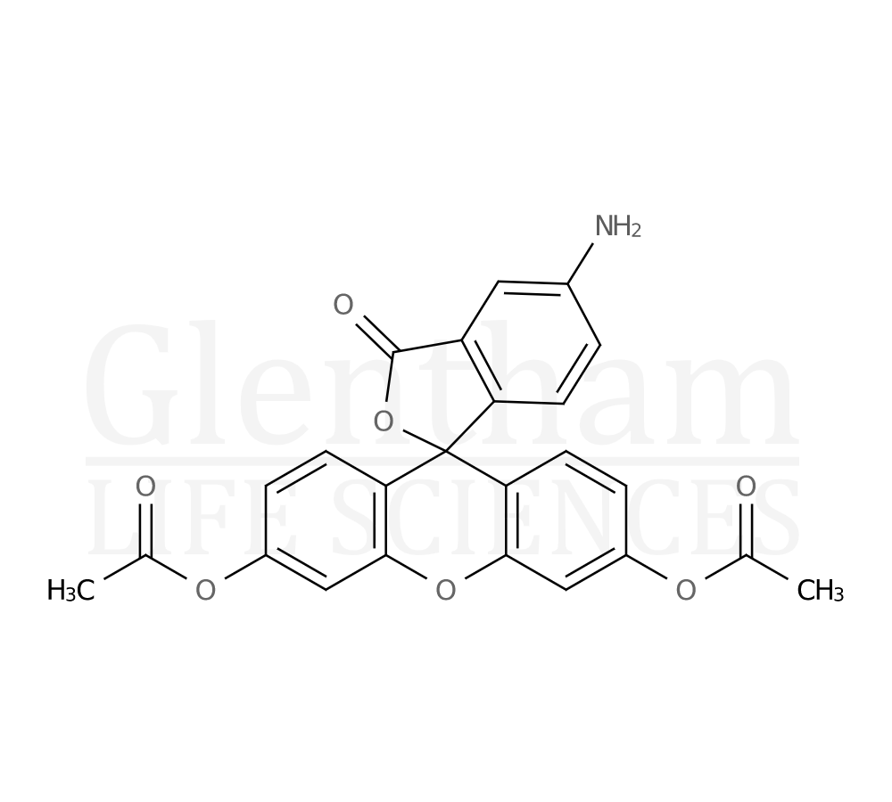 Structure for  5-Aminofluorescein diacetate  (195977-46-9)