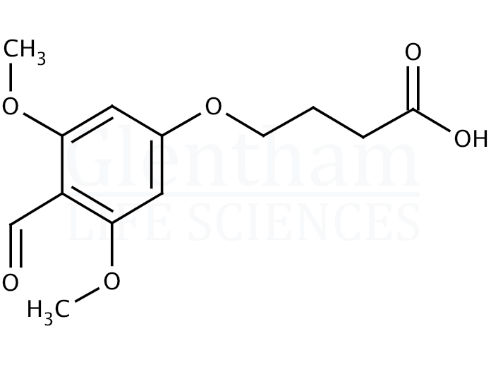 Structure for 5-(4-Formyl-3,5-dimethoxyphenoxy)valeric acid