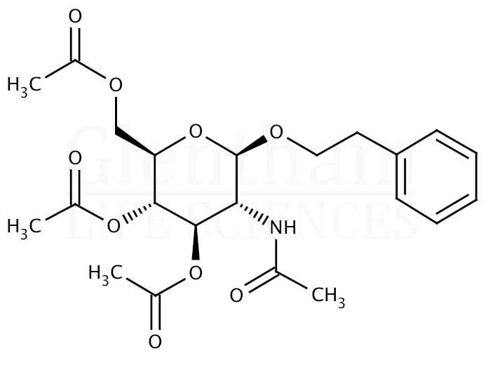 Structure for Phenylethyl 2-acetamido-3,4,6-tri-O-acetyl-2-deoxy-b-D-glucopyranoside