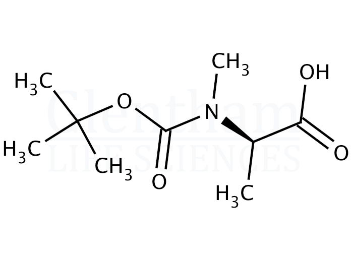 Boc-N-Me-D-Ala-OH   Structure