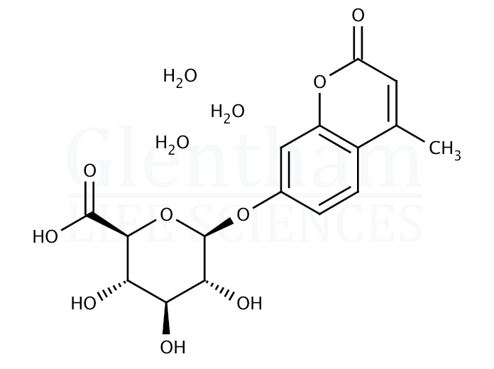 4-Methylumbelliferyl b-D-glucuronide trihydrate Structure