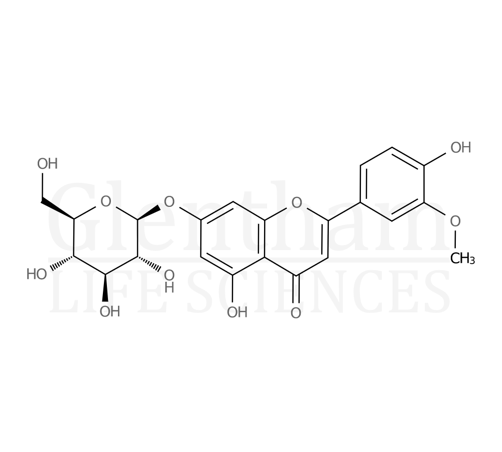 Chrysoeriol-7-O-beta-D-glucopyranoside Structure