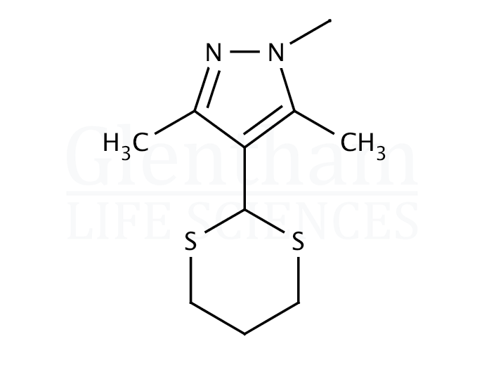 3,5-Dimethyl-4-(1,3-dithian-yl)-1-phenylpyrazole Structure