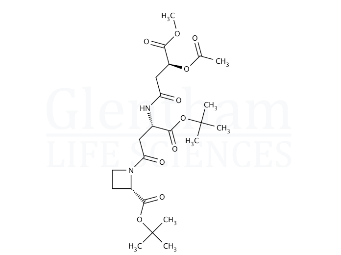 Structure for (2S,3S,3''''S)-N-[3-(3-Acetoxy-3-methoxycarbonylpropanamido)-3-tert-butoxycarbonylpropanoyl]azetidine-2-carboxylic acid tert-butyl ester (201283-56-9)
