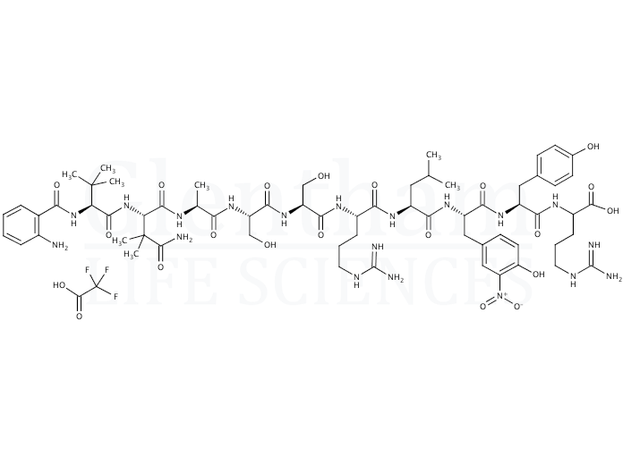 2-Aminobenzoyl-Gly(t-butyl)-Asn(methyl)2-Ala-Ser-Ser-Arg-Leu-Tyr(NO2)-Tyr-Arg trifluoroacetate salt  Structure