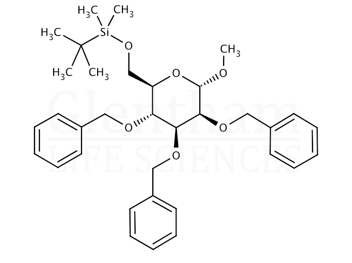 Structure for Methyl 2,3,4-tri-O-benzyl-6-O-tert-butyldimethylsilyl-a-D-mannopyranoside