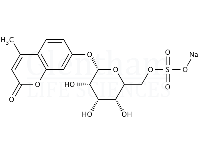 Structure for 4-Methylumbelliferyl b-D-galactopyranoside-6-sulfate sodium salt