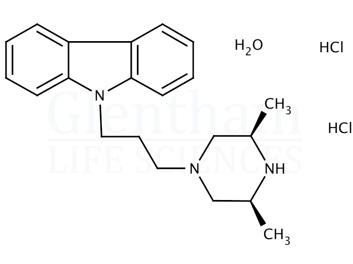 9-[3-(cis-3,5-Dimethyl-1-piperazinyl)propyl]carbazole dihydrochloride monohydrate  Structure