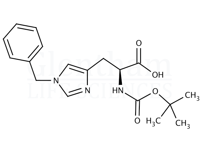 Structure for Boc-His(Bzl)-OH    (20898-44-6)