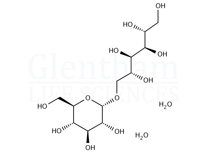 1-O-(a-Glucopyranosyl)-D-mannitol dihydrate Structure