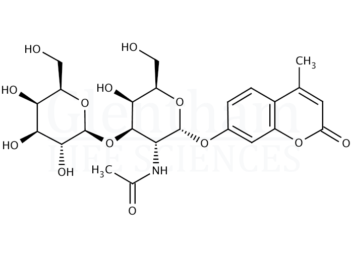 Structure for 4-Methylumbelliferyl 2-acetamido-3-O-(b-D-galactopyranosyl)-a-D-galactopyranoside
