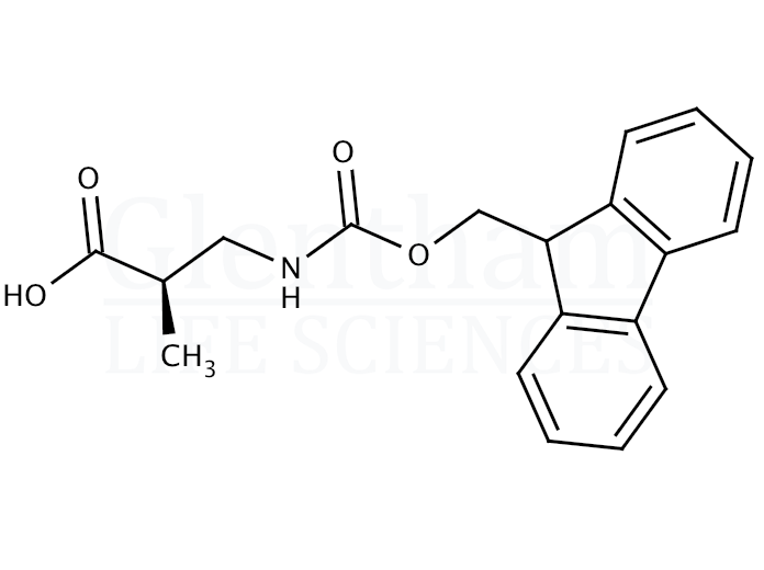 Structure for (R)-3-(Fmoc-amino)-2-methylpropionic acid   (211682-15-4)