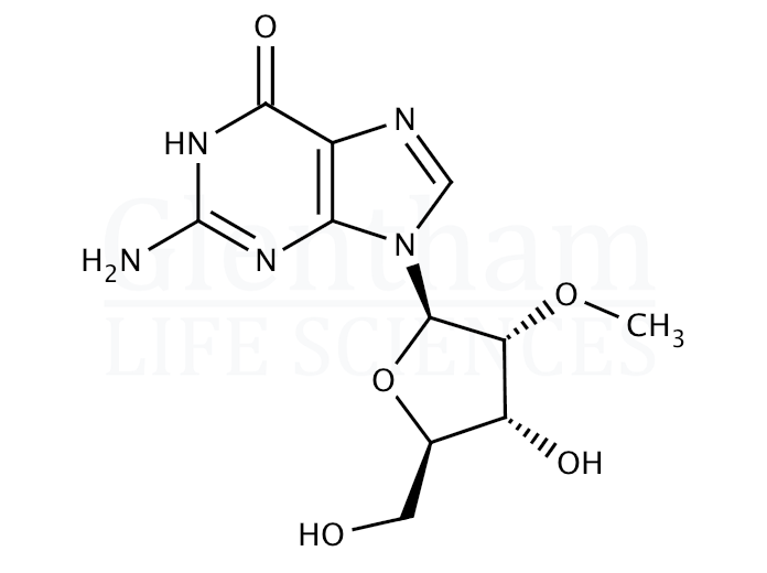 Structure for 2''-O-Methyl guanosine (2140-71-8)