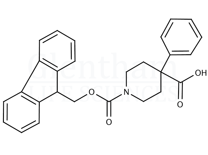 Fmoc-4-phenyl-piperidine-4-carboxylic acid  Structure