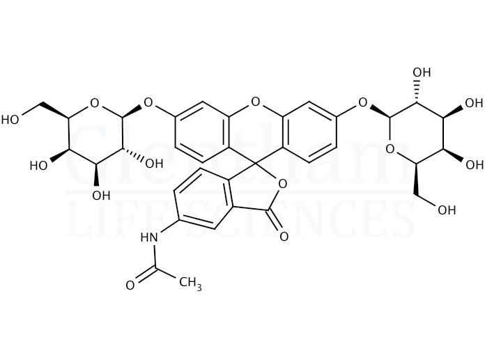 Structure for 5-Acetamidofluorescein-di-(b-D-galactopyranoside)