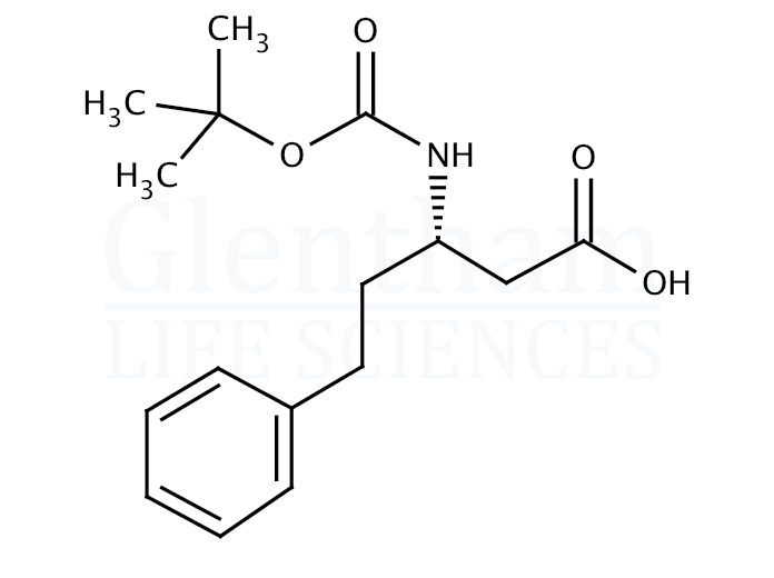 Structure for (S)-3-(Boc-amino)-5-phenylpentanoic acid   (218608-84-5)