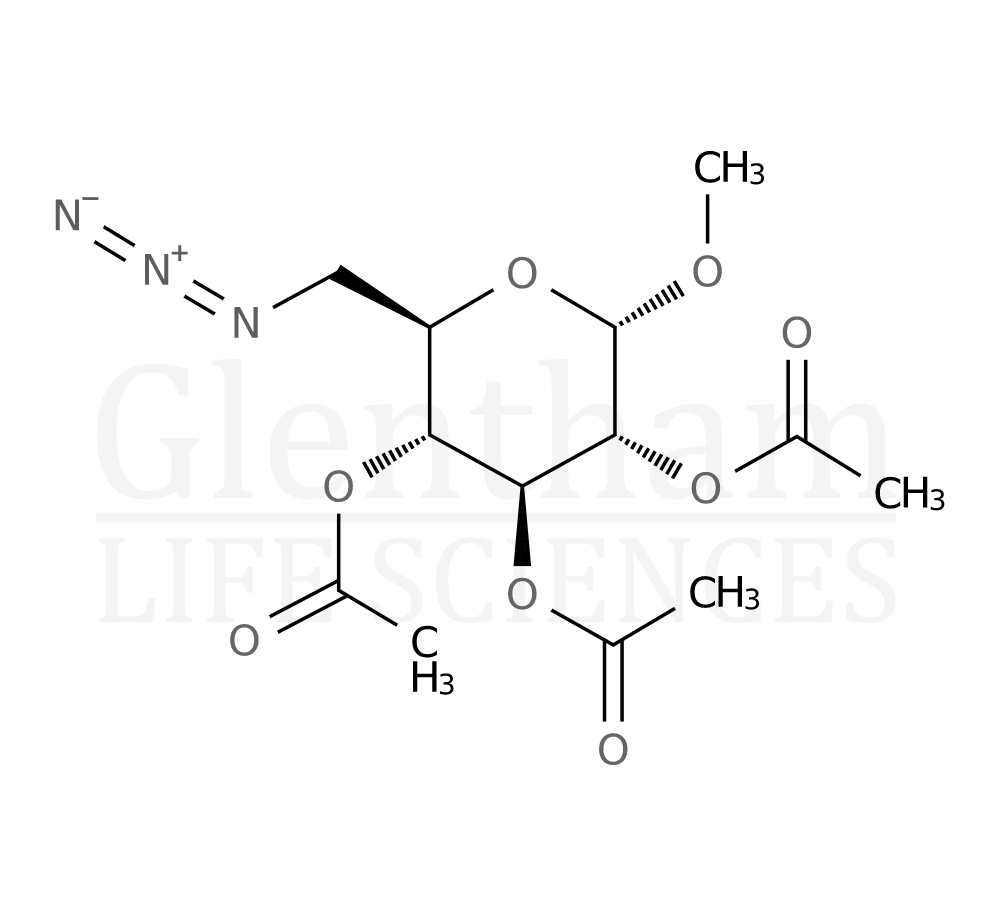 Structure for Methyl 2,3,4-tri-O-acetyl-6-azido-6-deoxy-α-D-glucopyranoside
