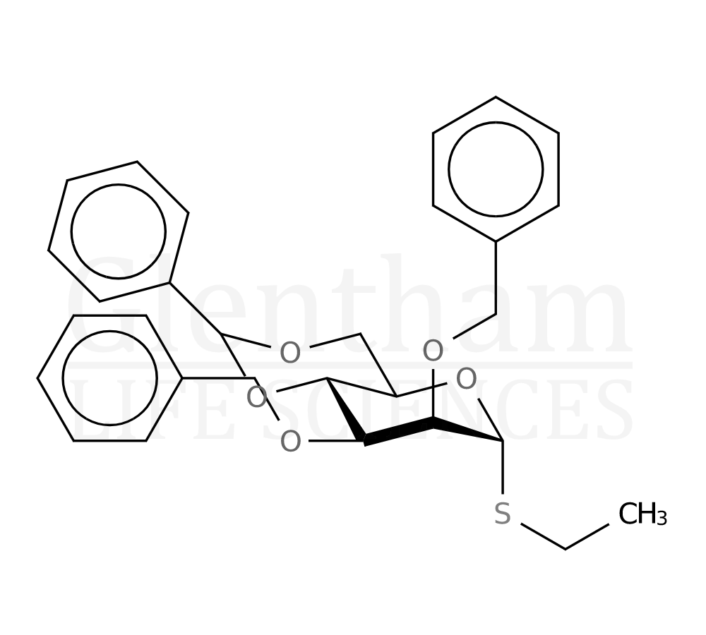Ethyl 2,3-di-O-benzyl-4,6-O-benzylidene-a-D-thiomannopyranoside Structure