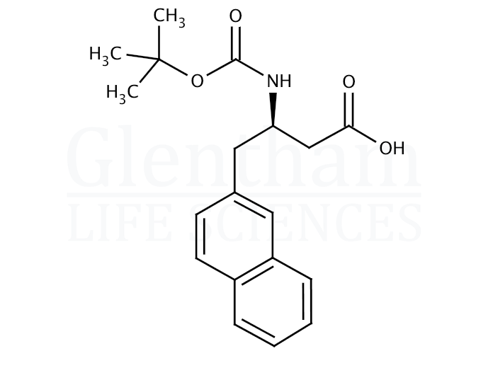 Structure for  (R)-3-(Boc-amino)-4-(2-naphthyl)butyric acid    (219297-10-6)