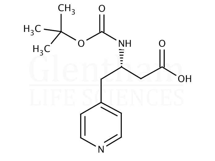 Structure for (S)-Boc-4-(4-pyridyl)-β-Homoala-OH   