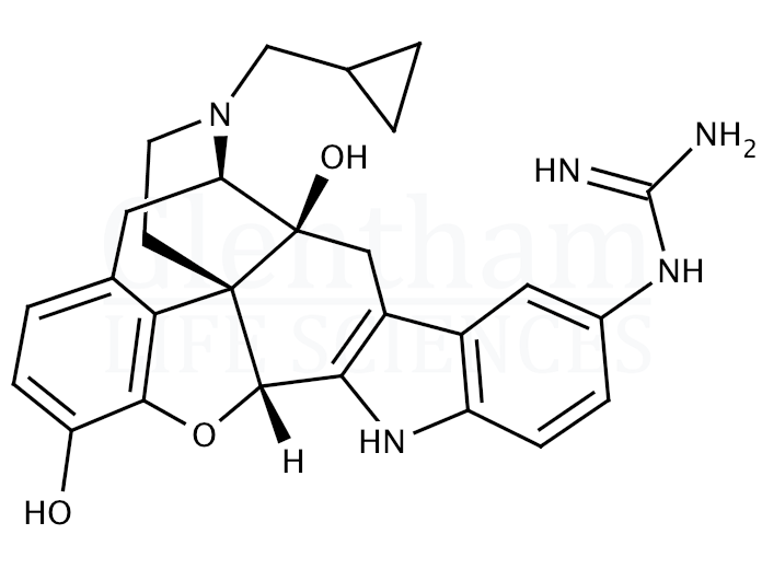 5''-Guanidinonaltrindole di(trifluoroacetate) salt hydrate Structure