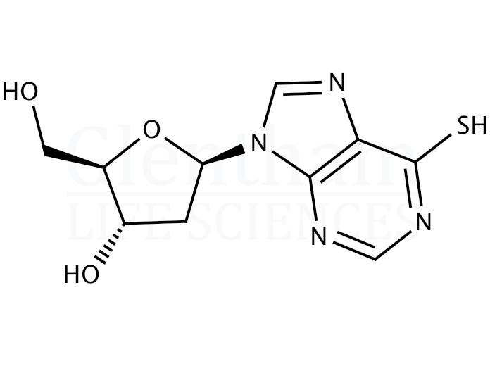 6-Mercapto-9-(2''-deoxy-b-D-ribofuranosyl)purine Structure