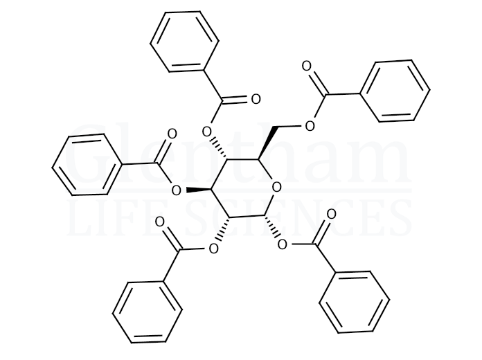 Structure for 1,2,3,4,6-Penta-O-benzoyl-a-D-glucopyranose