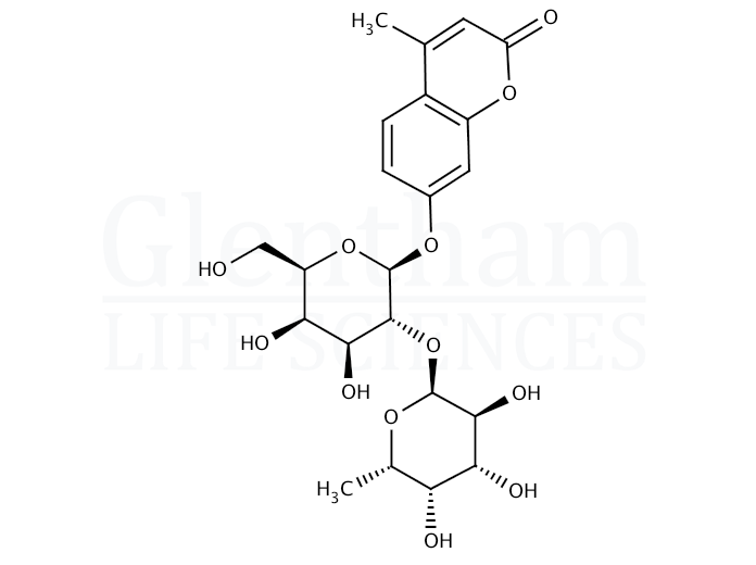 4-Methylumbelliferyl 2-O-(a-L-fucopyranosyl)-b-D-galactopyranoside Structure