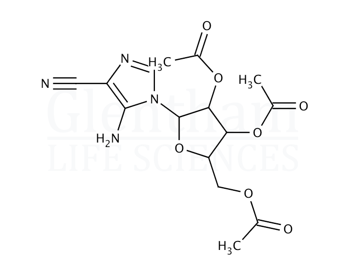 5-Amino-1-(2'',3'',5''-tri-O-acetyl-b-D-ribofuranosyl)-imidazole-4-carbonitrile Structure
