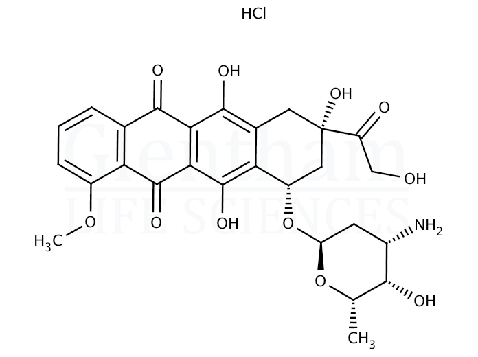Large structure for Doxorubicin hydrochloride, USP grade (25316-40-9)