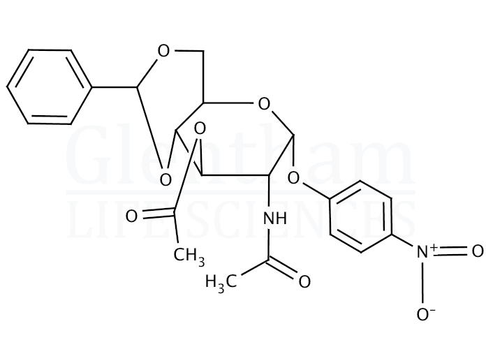 p-Nitrophenyl 2-Acetamido-3-O-acetyl-4,6-O-benzylidene-2-deoxy-α-D-glucopyranoside Structure