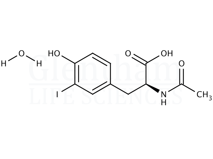 N-Acetyl-3-iodo-L-tyrosine monohydrate Structure