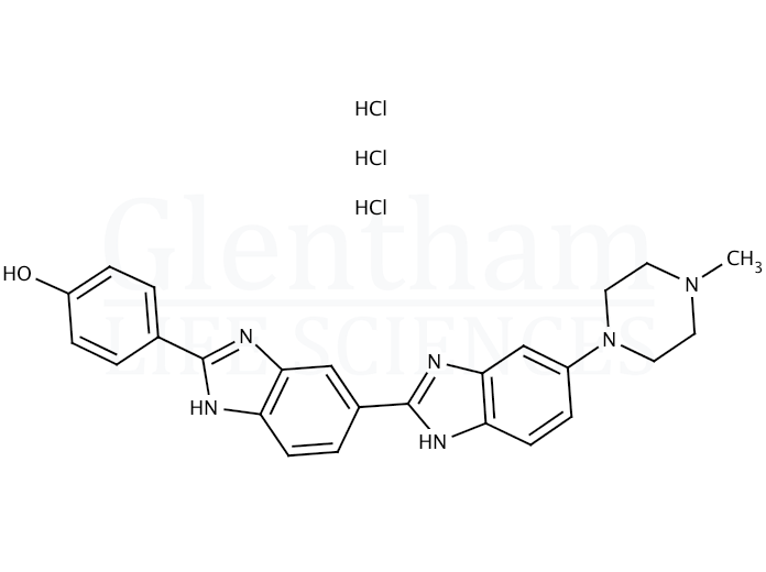 Structure for Bisbenzimide H 33258 Fluorochrome trihydrochloride (23491-45-4)