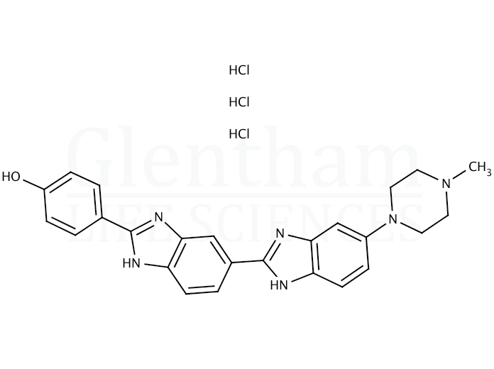 Structure for Bisbenzimide H 33258 Fluorochrome trihydrochloride