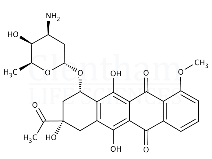 Structure for Daunorubicin hydrochloride (23541-50-6)