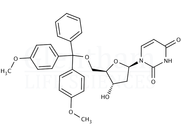 2''-Deoxy-5''-O-DMT-uridine Structure